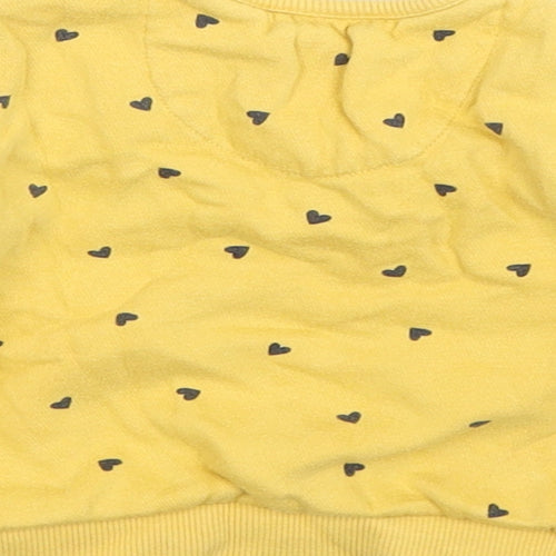 F&F Girls Yellow Polka Dot Cotton Pullover Jumper Size 3-6 Months  Pullover