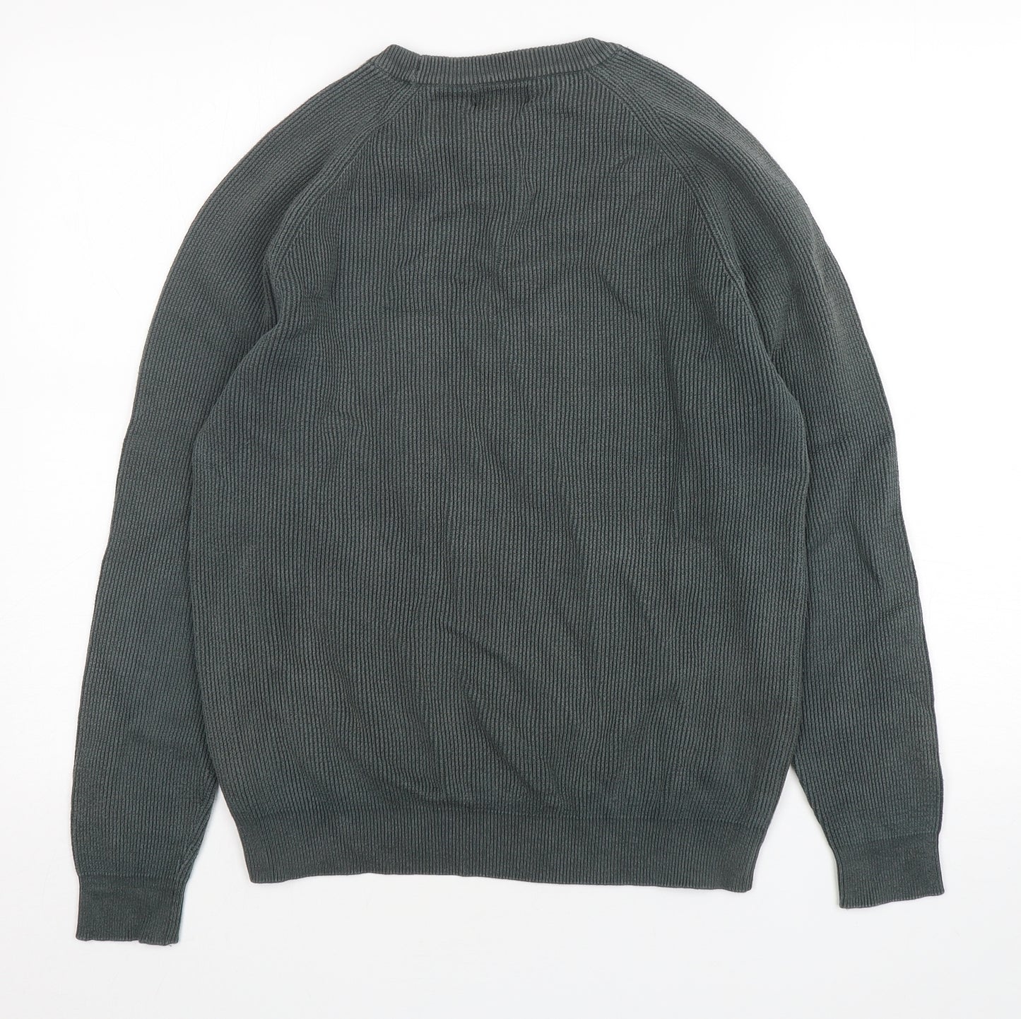 NEXT Mens Green Round Neck  Cotton Pullover Jumper Size M
