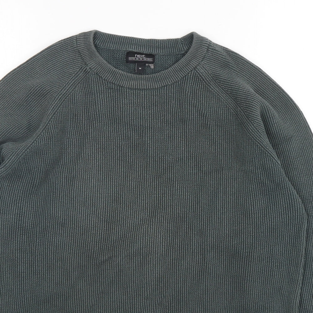 NEXT Mens Green Round Neck  Cotton Pullover Jumper Size M