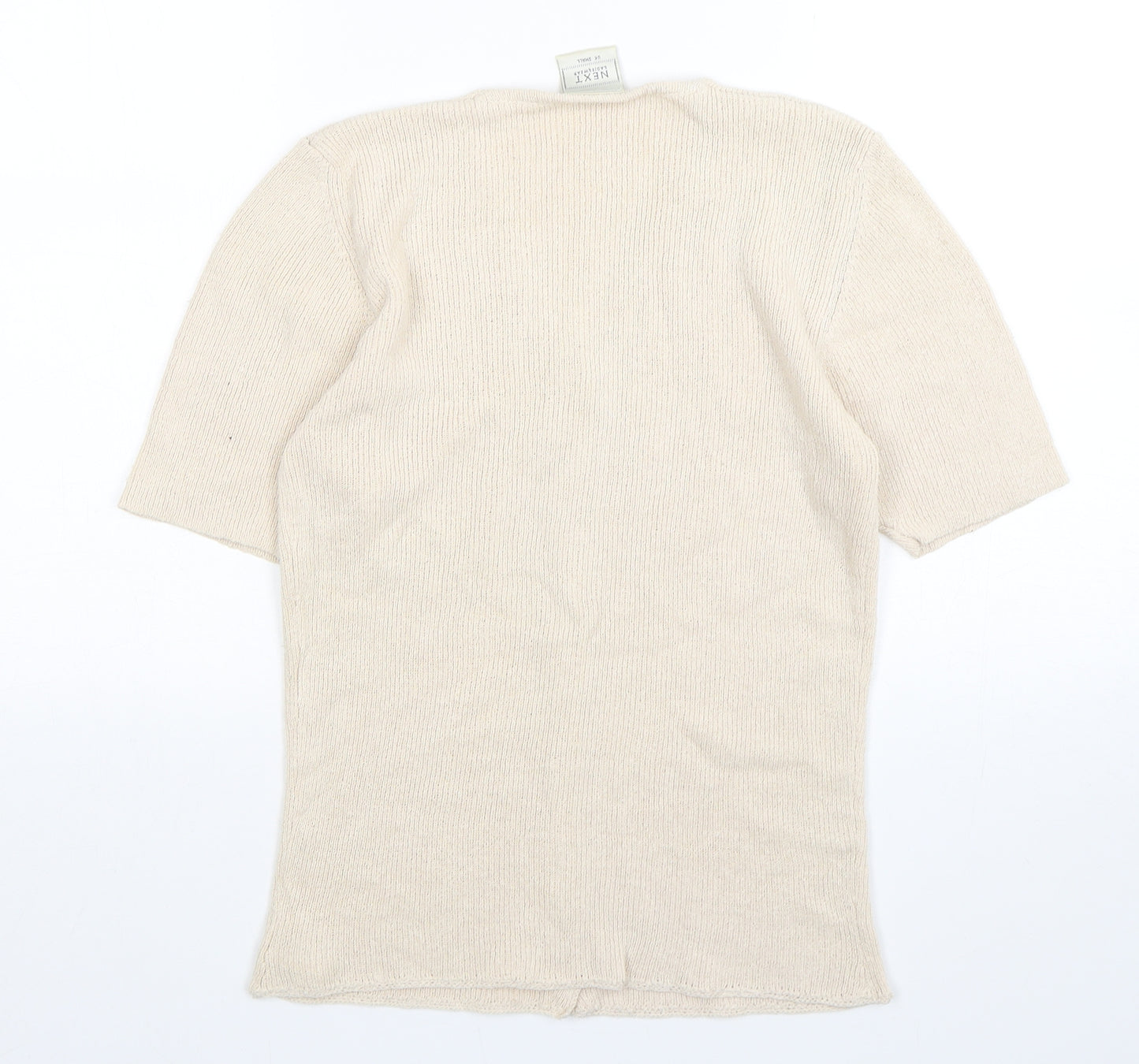 NEXT Womens Beige V-Neck  Silk Cardigan Jumper Size S