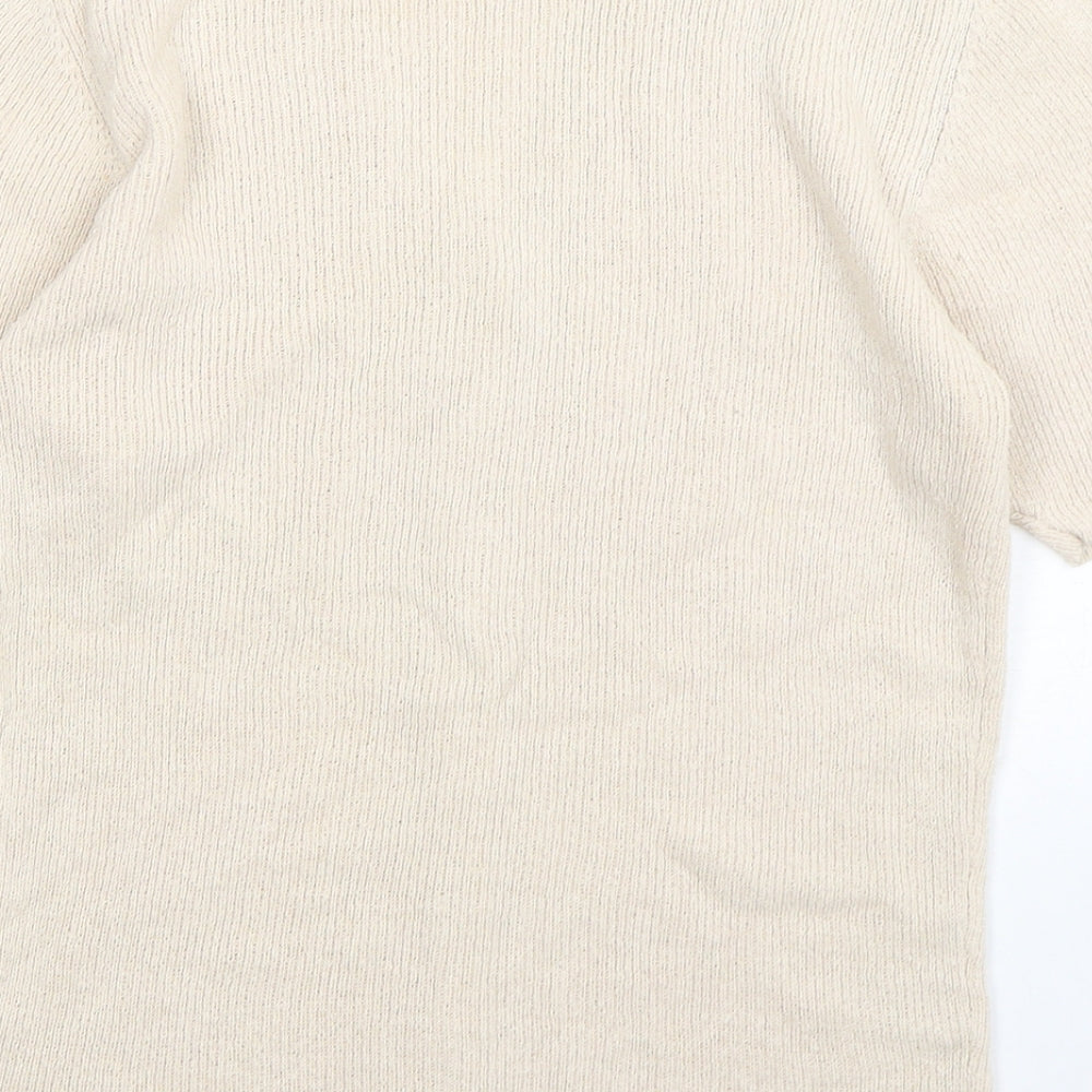 NEXT Womens Beige V-Neck  Silk Cardigan Jumper Size S
