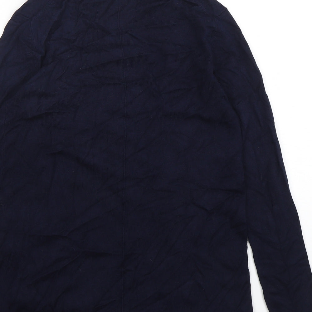 Zara Womens Blue V-Neck  Polyester Cardigan Jumper Size S