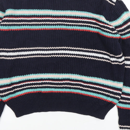 Atmosphere Womens Multicoloured Round Neck Striped Cotton Pullover Jumper Size 14