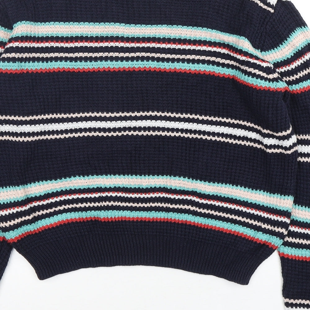 Atmosphere Womens Multicoloured Round Neck Striped Cotton Pullover Jumper Size 14