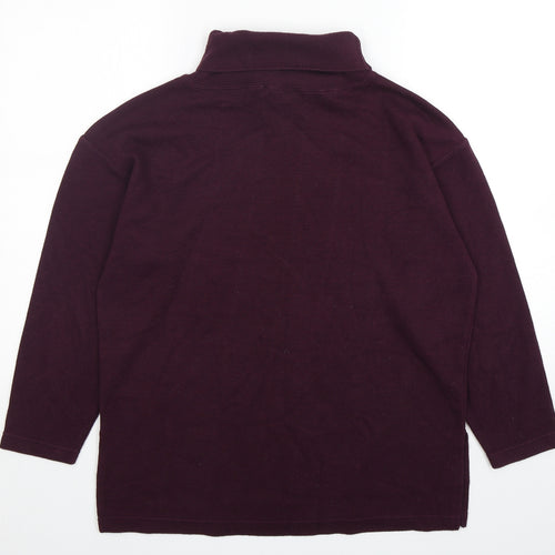 Chase Womens Purple Roll Neck  Polyester Pullover Jumper Size 10