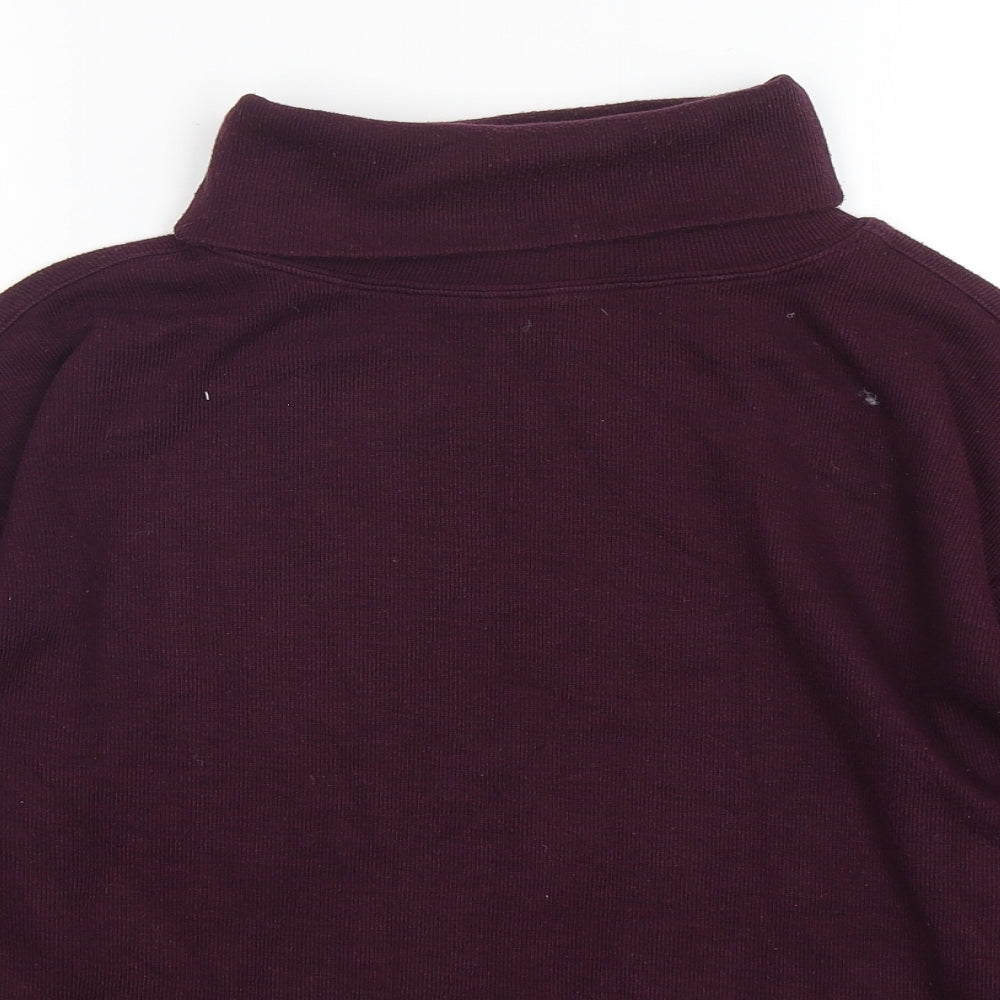 Chase Womens Purple Roll Neck  Polyester Pullover Jumper Size 10