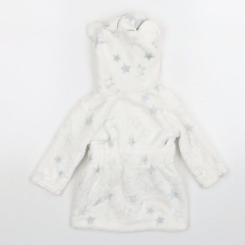 George Girls White Geometric Polyester Kimono Gown Size 3-6 Months  Tie