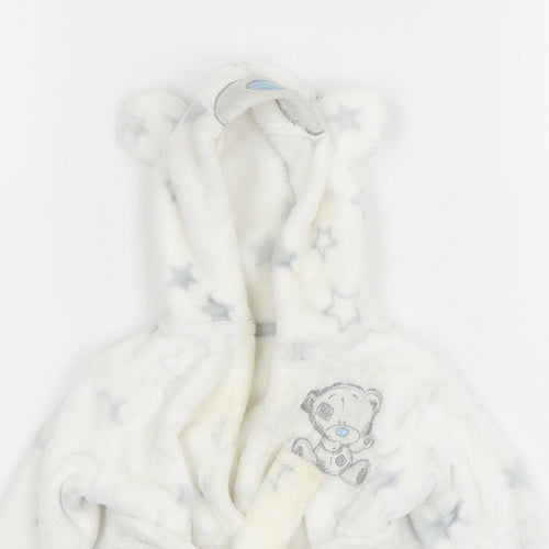 George Girls White Geometric Polyester Kimono Gown Size 3-6 Months  Tie