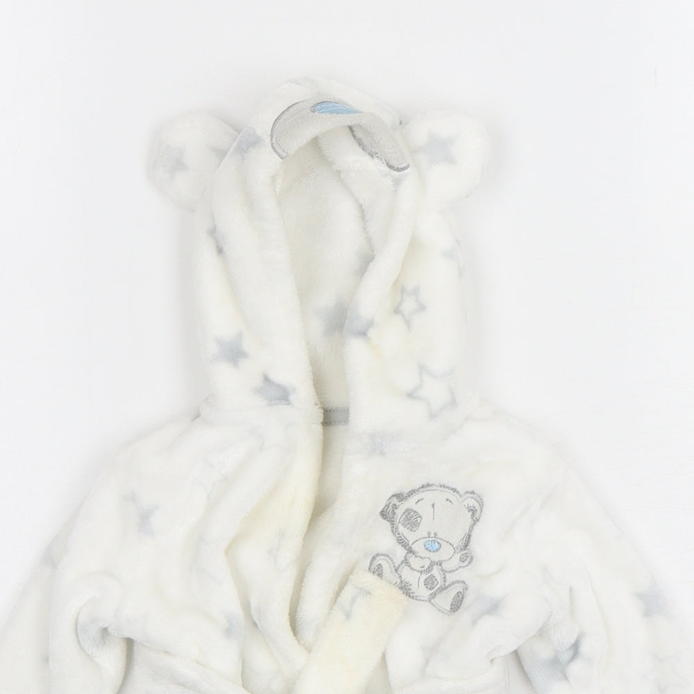 George Girls White Geometric Polyester Kimono Gown Size 3-6 Months  Tie