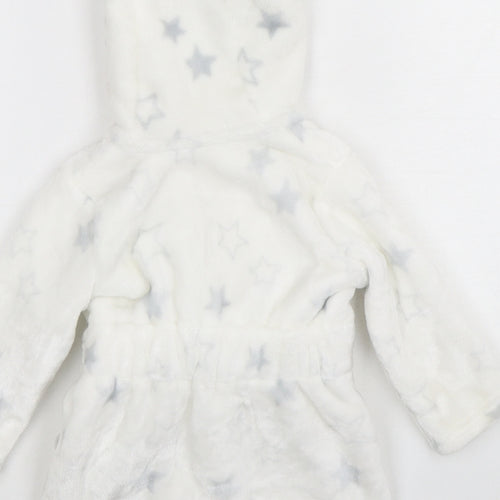 George Girls White Geometric Polyester Kimono Gown Size 3-6 Months  Tie