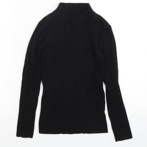 Primark Womens Black Mock Neck  Viscose Pullover Jumper Size 6