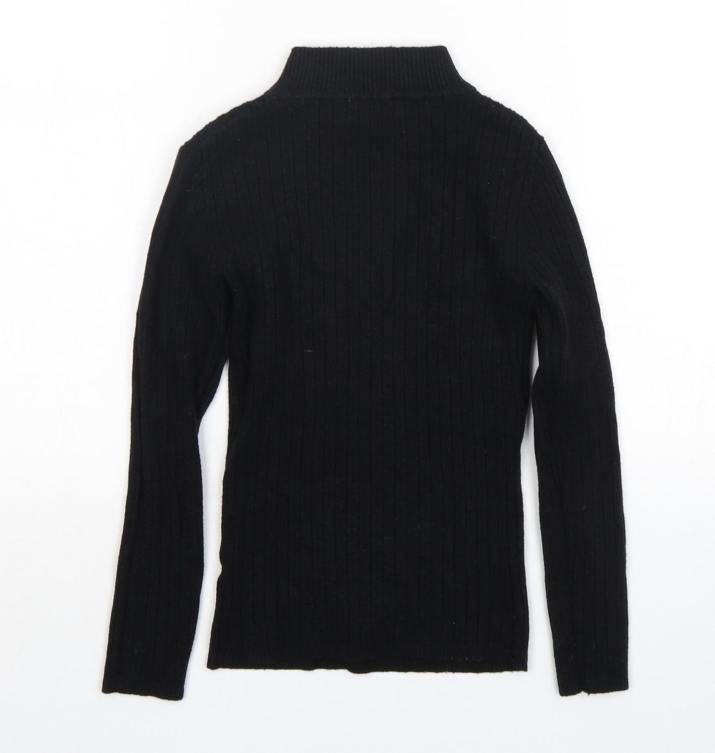 Primark Womens Black Mock Neck  Viscose Pullover Jumper Size 6
