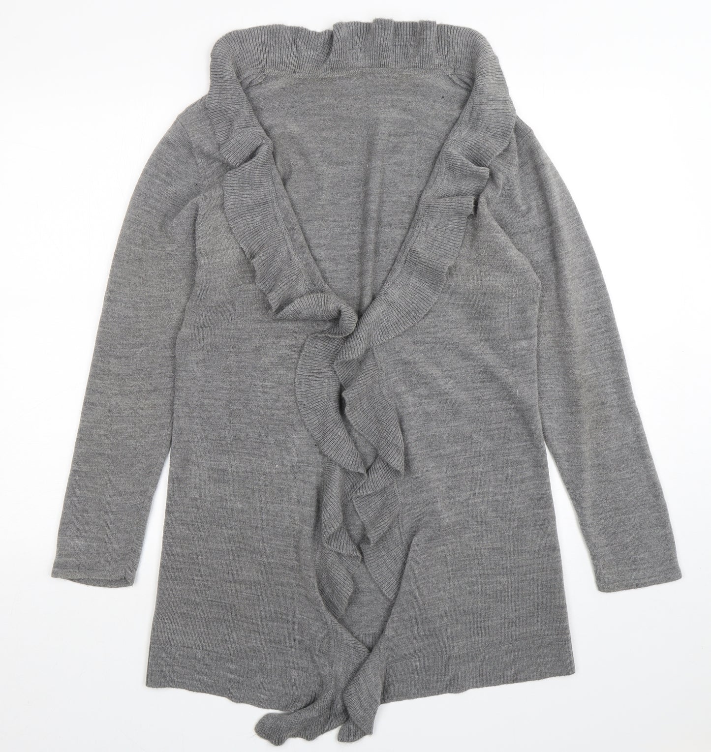 Preworn Womens Grey V-Neck  Acrylic Cardigan Jumper Size S