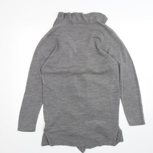 Preworn Womens Grey V-Neck  Acrylic Cardigan Jumper Size S