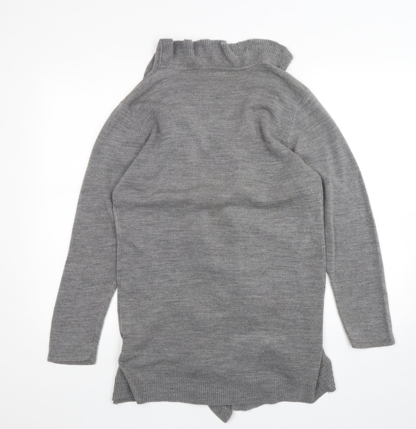 Preworn Womens Grey V-Neck  Acrylic Cardigan Jumper Size S
