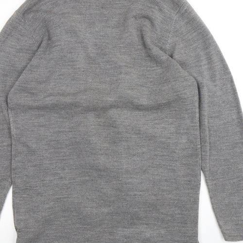Preworn Womens Grey V-Neck  Acrylic Cardigan Jumper Size S