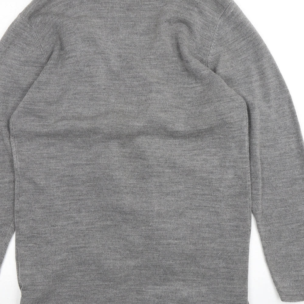Preworn Womens Grey V-Neck  Acrylic Cardigan Jumper Size S