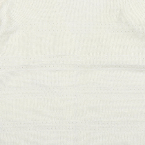 Papaya Womens Ivory V-Neck  Acrylic Cardigan Jumper Size 12