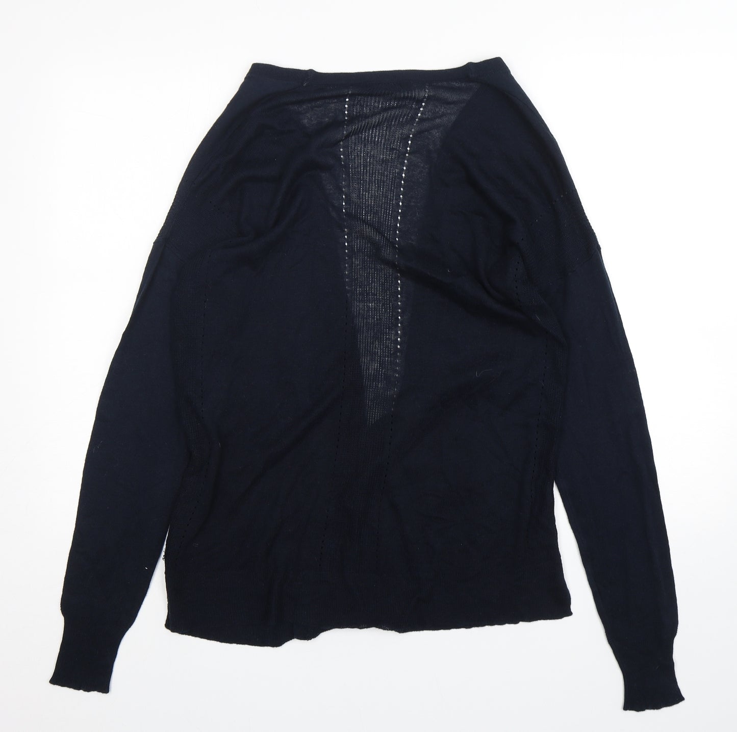 Avenue Womens Blue V-Neck  Polyester Cape Jumper Size 10