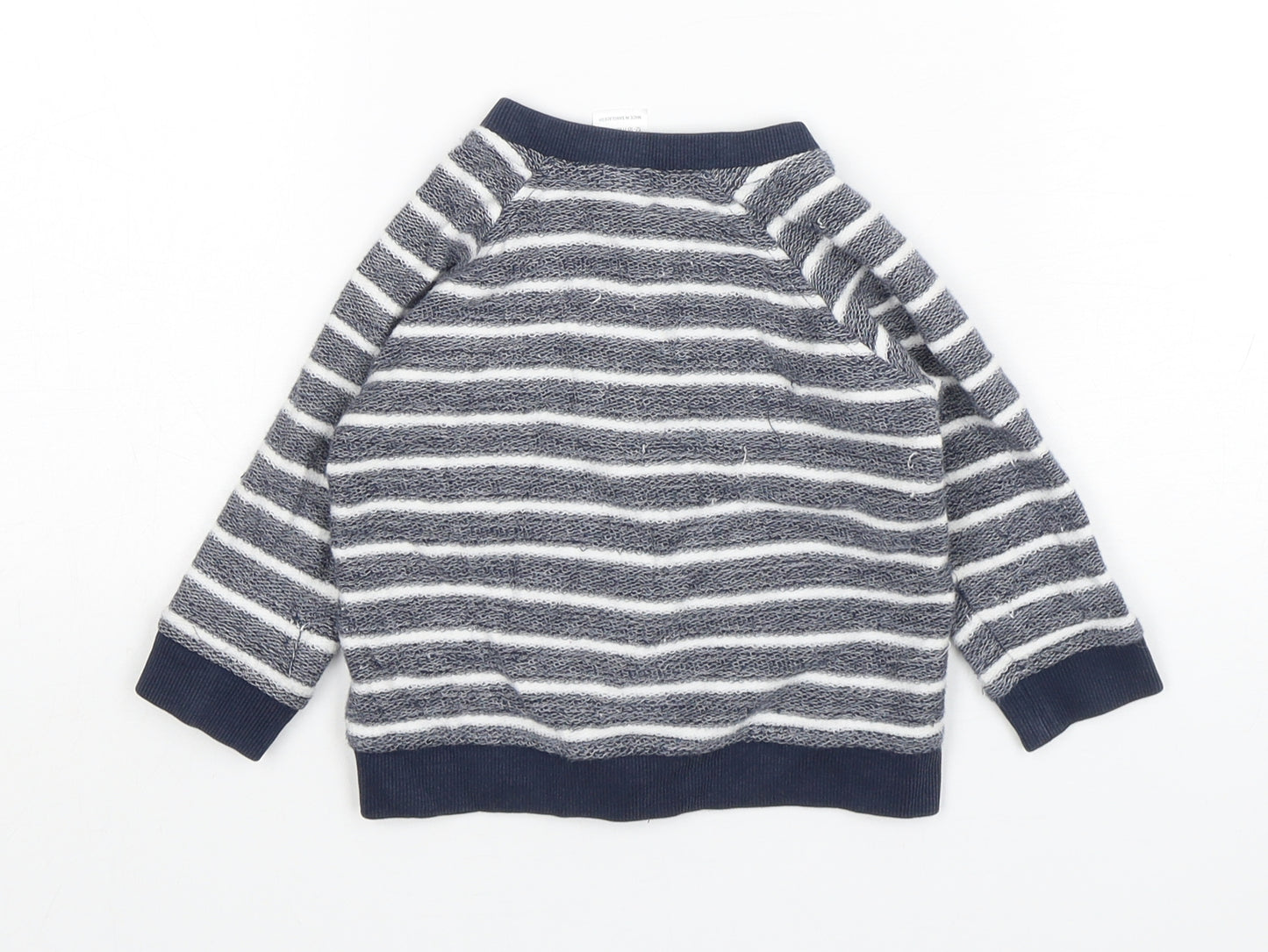Anka Boys Blue Striped  Jacket  Size 12-18 Months   Zip