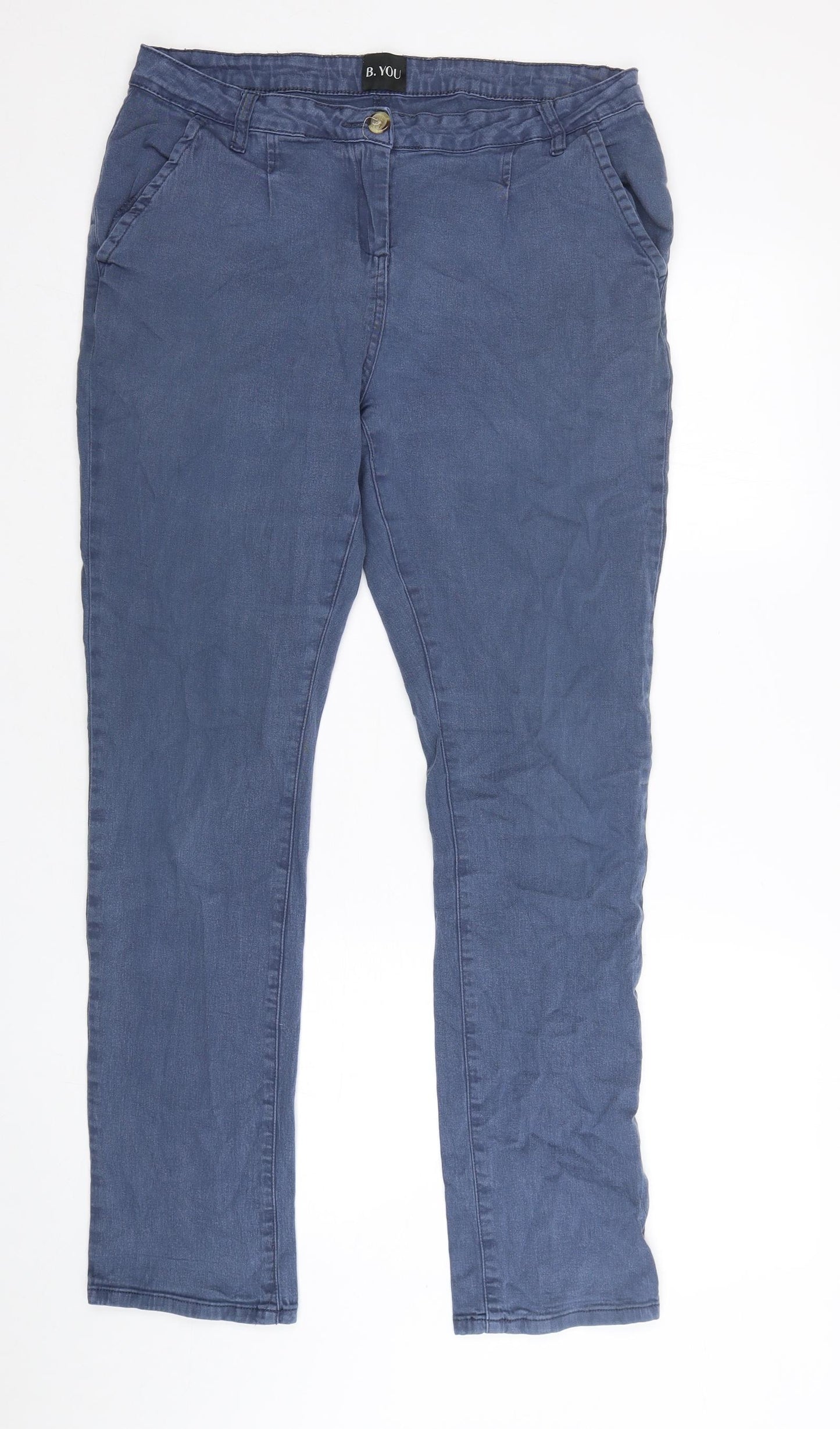 B.You Womens Blue  Cotton Skinny Jeans Size 16 L32 in Regular
