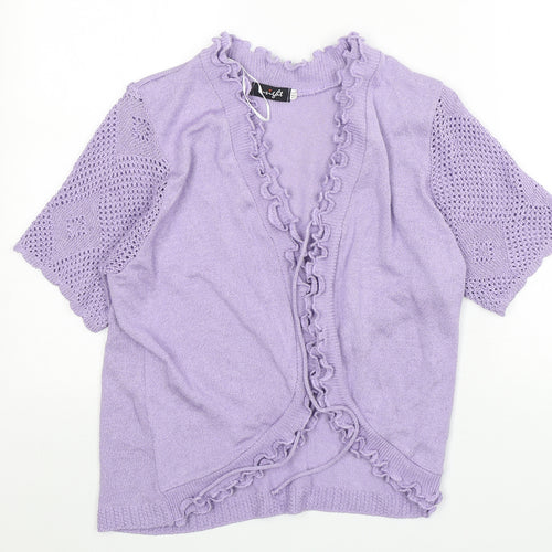 Insight Womens Purple V-Neck  Acrylic Cardigan Jumper Size M