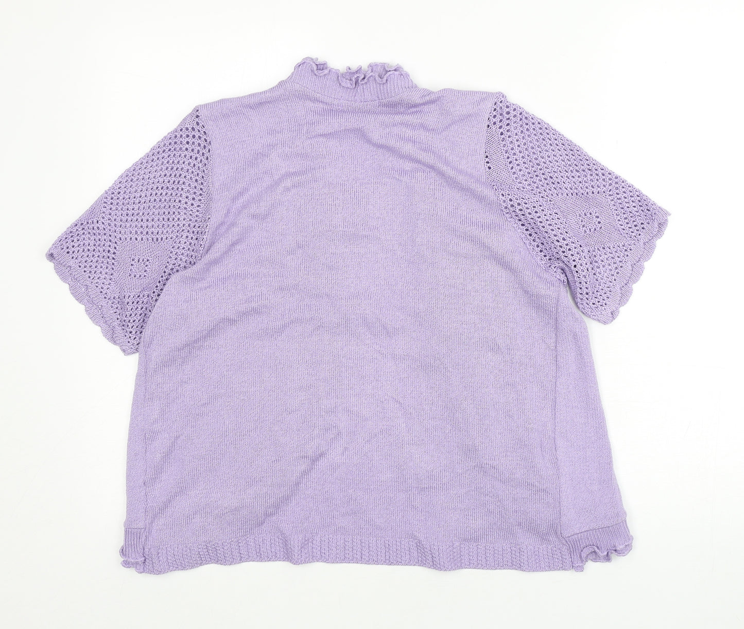 Insight Womens Purple V-Neck  Acrylic Cardigan Jumper Size M
