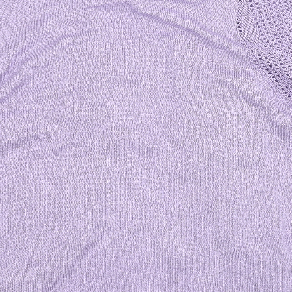 Insight Womens Purple V-Neck  Acrylic Cardigan Jumper Size M