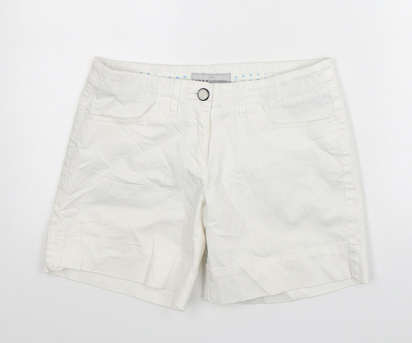 Crew Clothing Womens White  Cotton Bermuda Shorts Size 10 L7 in Regular