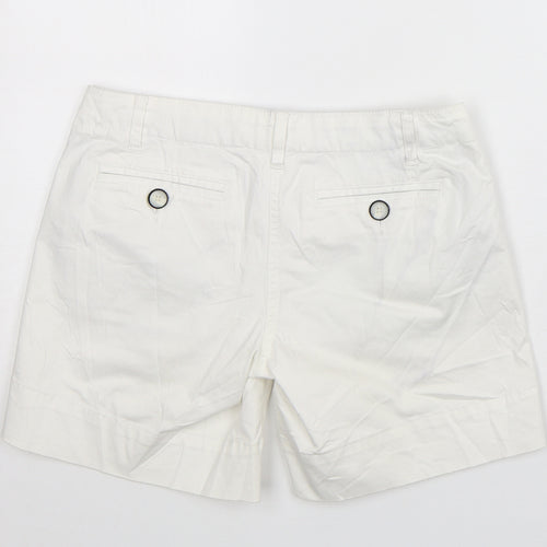 Crew Clothing Womens White  Cotton Bermuda Shorts Size 10 L7 in Regular