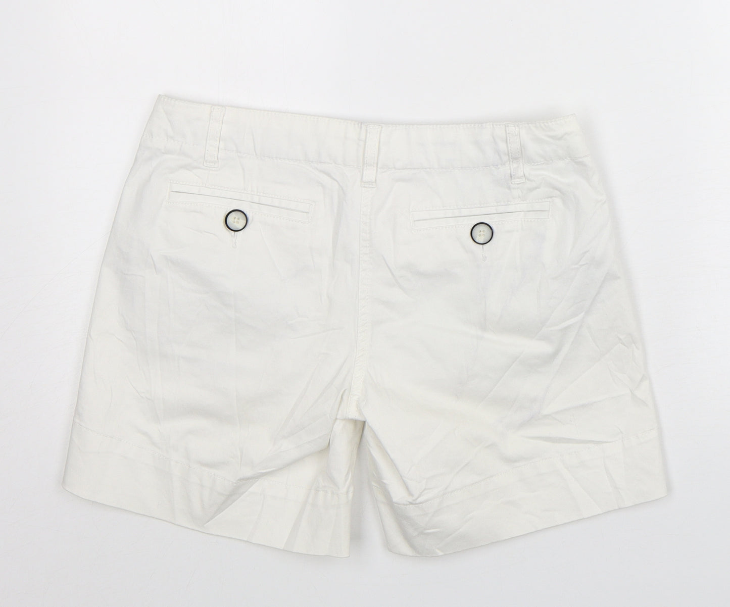 Crew Clothing Womens White  Cotton Bermuda Shorts Size 10 L7 in Regular
