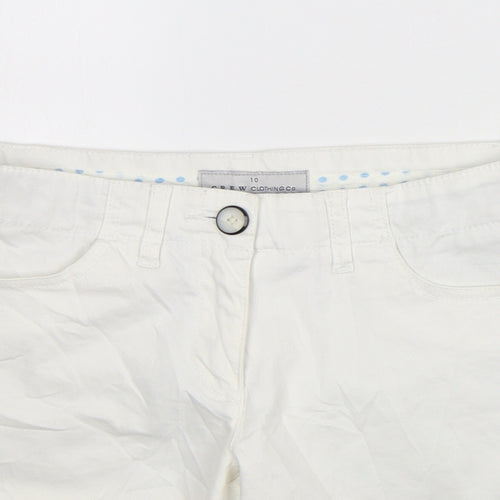 Crew Clothing Womens White  Cotton Bermuda Shorts Size 10 L7 in Regular