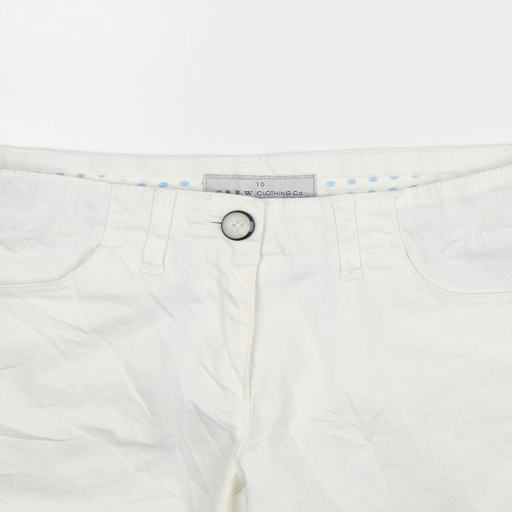 Crew Clothing Womens White  Cotton Bermuda Shorts Size 10 L7 in Regular