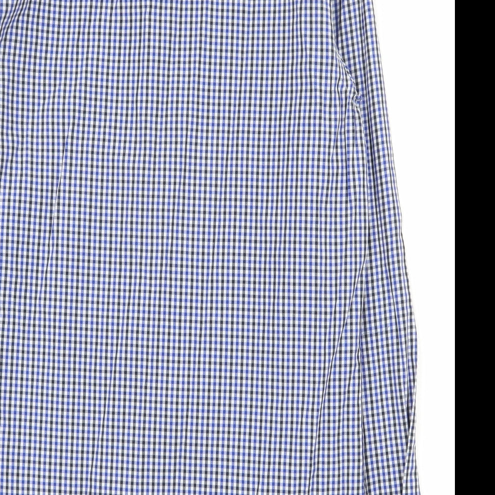Daniel Rosso Mens Blue  Cotton  Button-Up Size M Collared Button - Gingham pattern