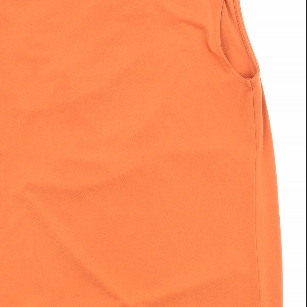 NEXT Womens Orange  Polyester Basic Tank Size 10 Cowl Neck