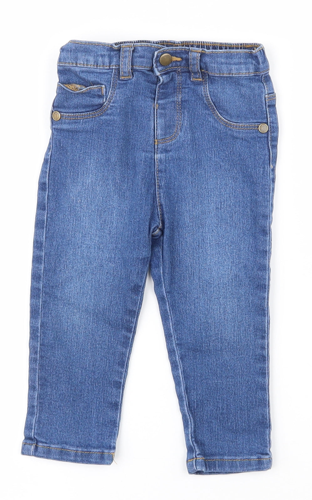 Marks and Spencer Baby Blue  Cotton Jogger Jeans Size 18 Months  Pullover