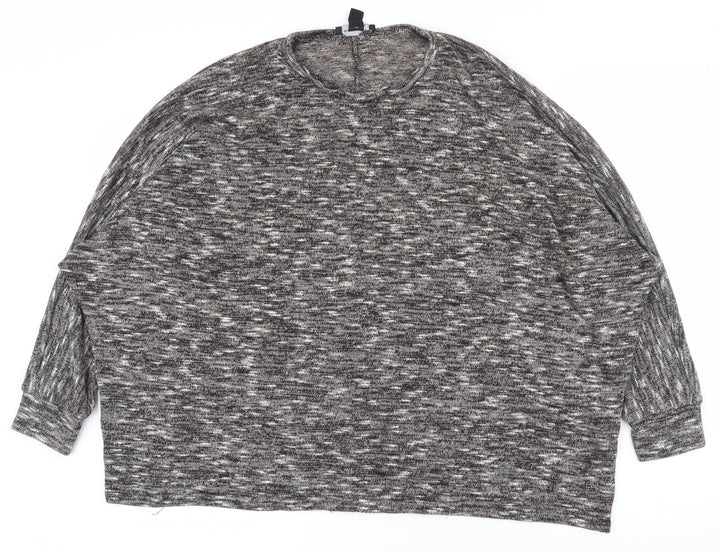 New Look Womens Grey Crew Neck  Polyester Pullover Jumper Size S