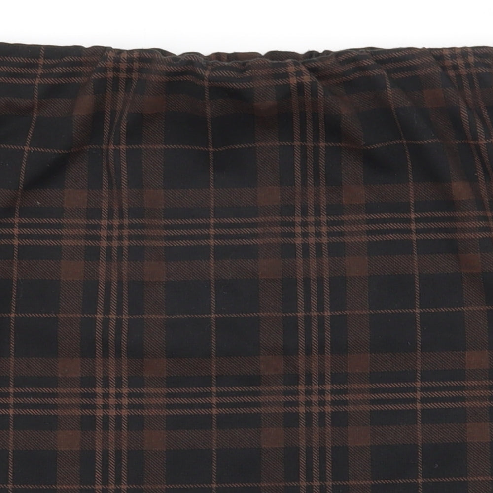 New Look Womens Brown Plaid Polyester Straight & Pencil Skirt Size 12