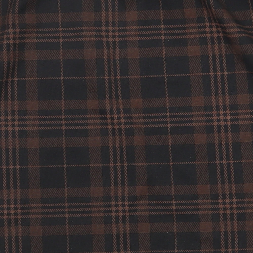 New Look Womens Brown Plaid Polyester Straight & Pencil Skirt Size 12