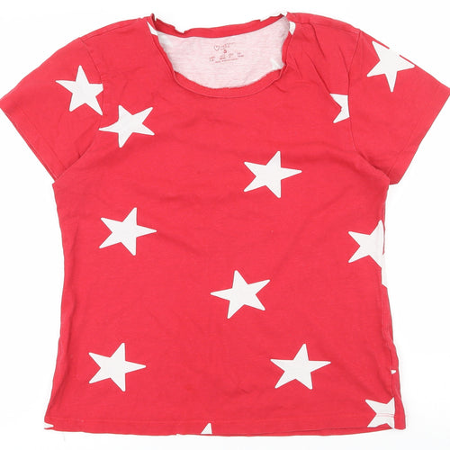 Primark Womens Red  100% Cotton Basic T-Shirt Size 10 Scoop Neck