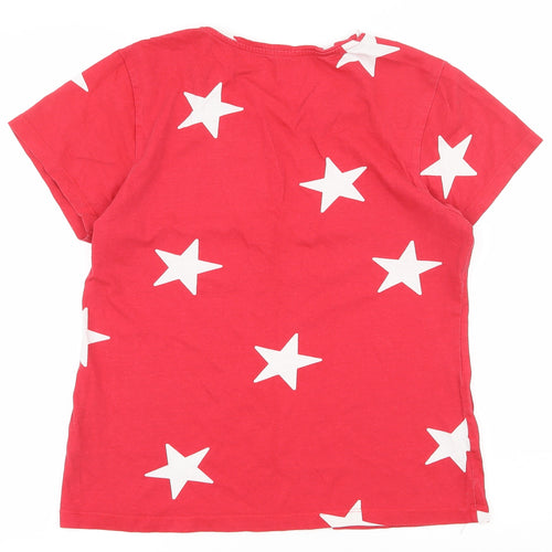 Primark Womens Red  100% Cotton Basic T-Shirt Size 10 Scoop Neck