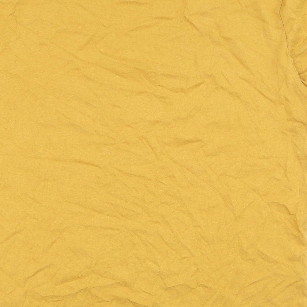 F&F Mens Yellow  Cotton  T-Shirt Size L Round Neck