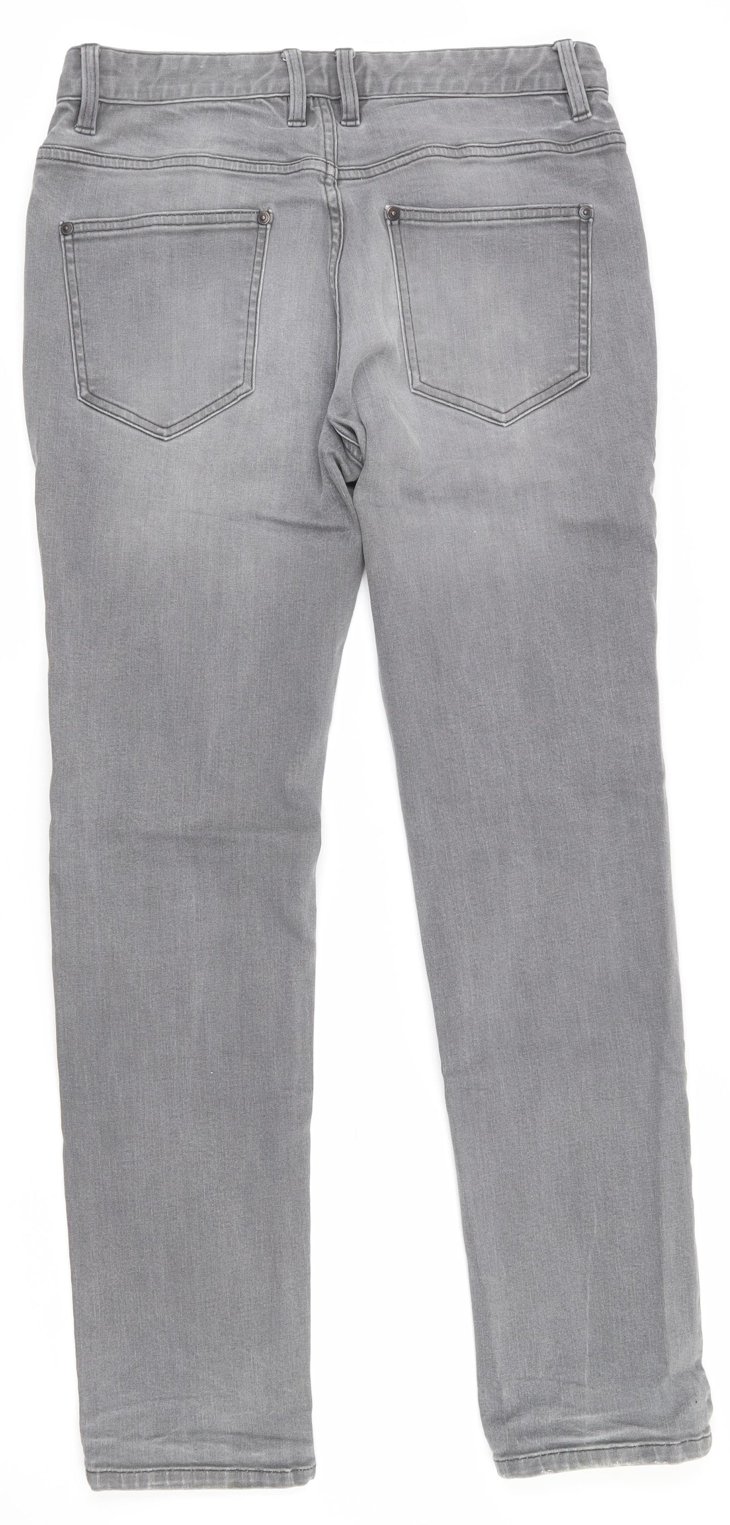 NEXT  Mens Grey  Cotton Skinny Jeans Size 32 L32 in Regular Button