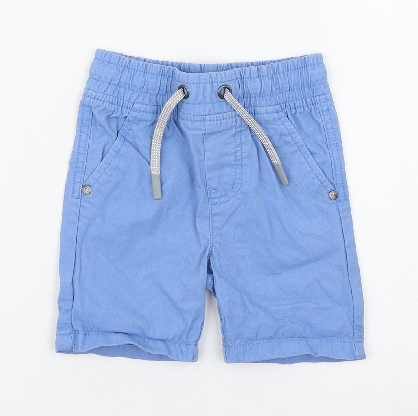 F&F Boys Blue  100% Cotton Cropped Trousers Size 12-18 Months
