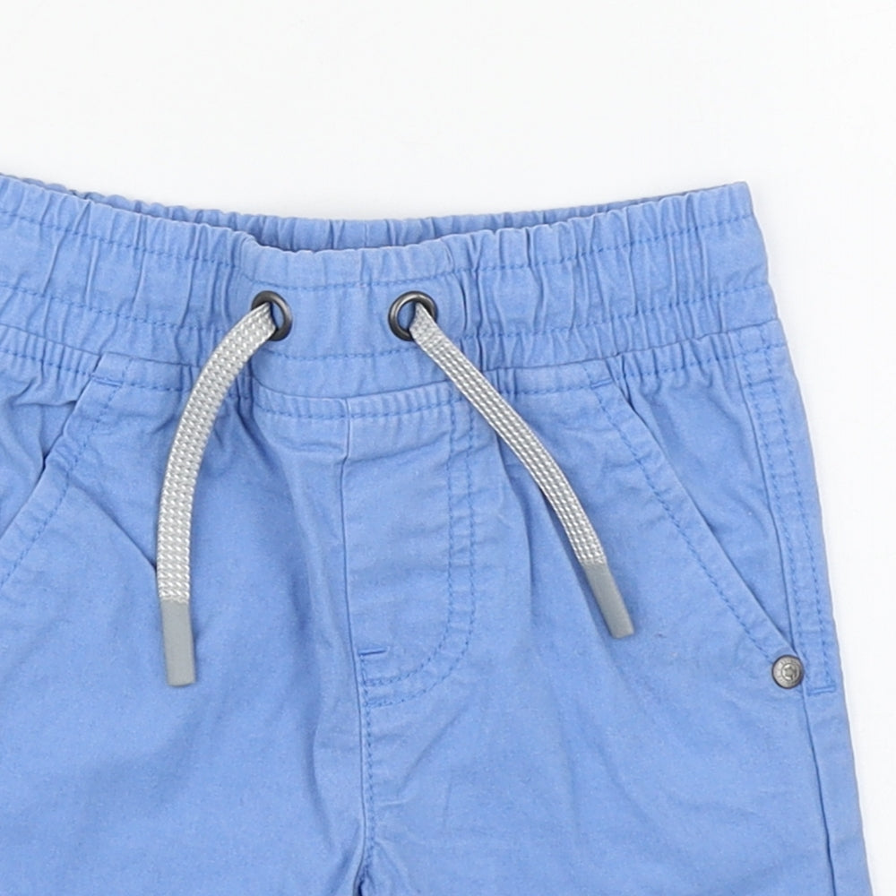 F&F Boys Blue  100% Cotton Cropped Trousers Size 12-18 Months