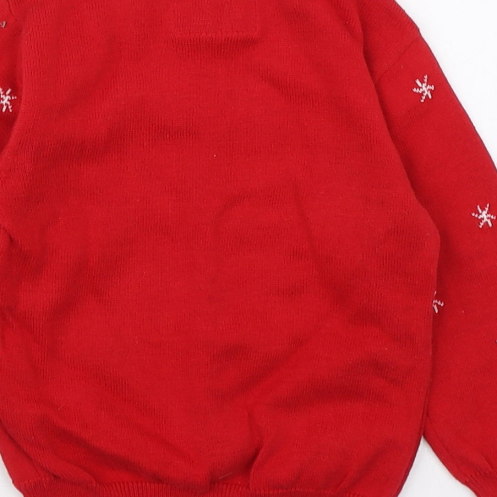 Primark Baby Red  Cotton Pullover Jumper Size 12-18 Months  Pullover - Christmas Reindeer