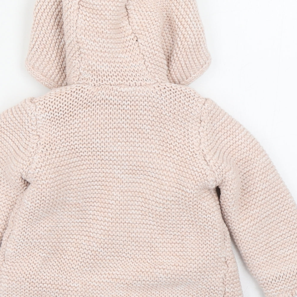 F&F Girls Pink   Basic Coat Coatigan Size 3-6 Months   Button