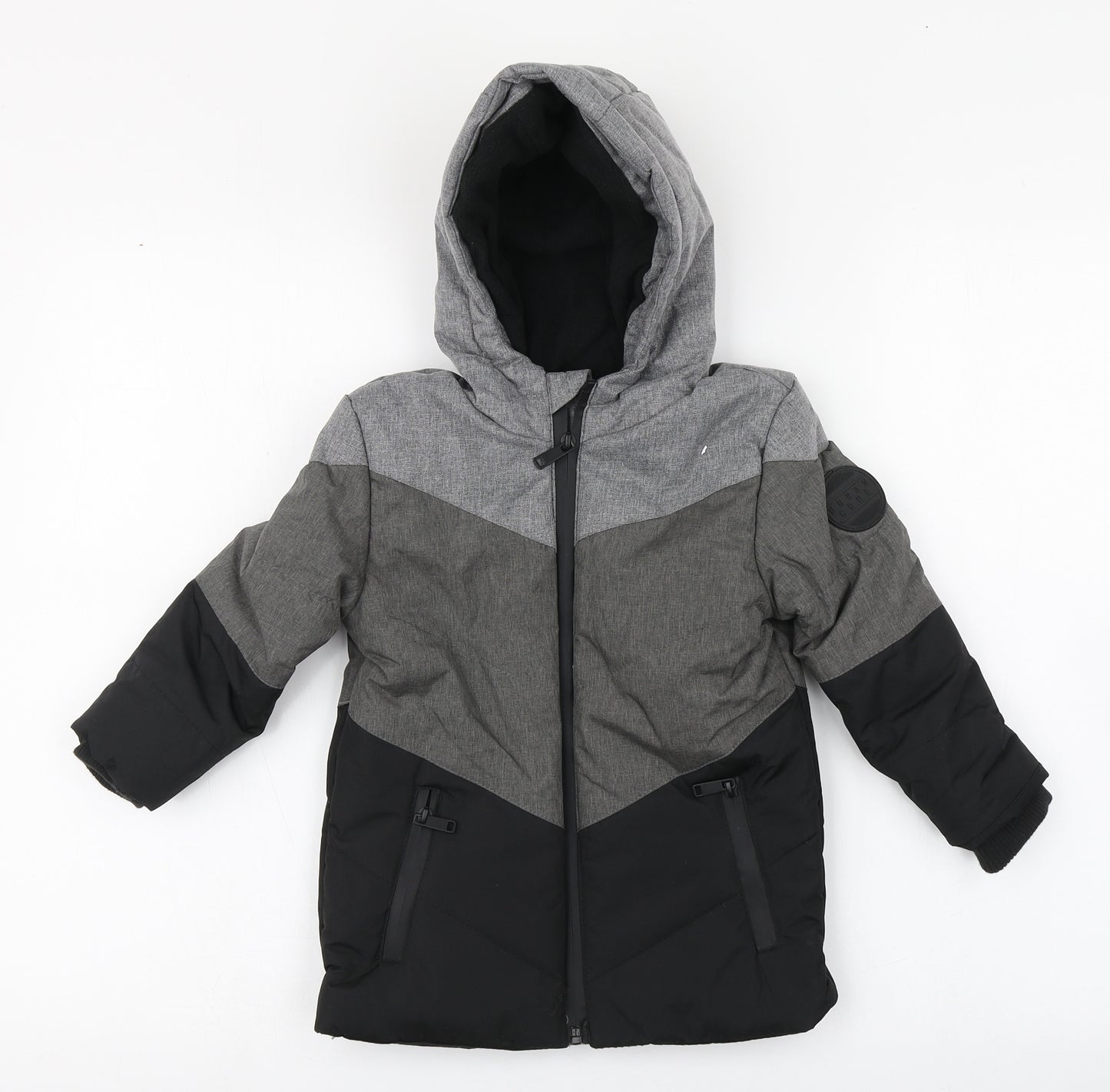 Pep & Co. Boys Grey   Parka Coat Size 3-4 Years  Zip