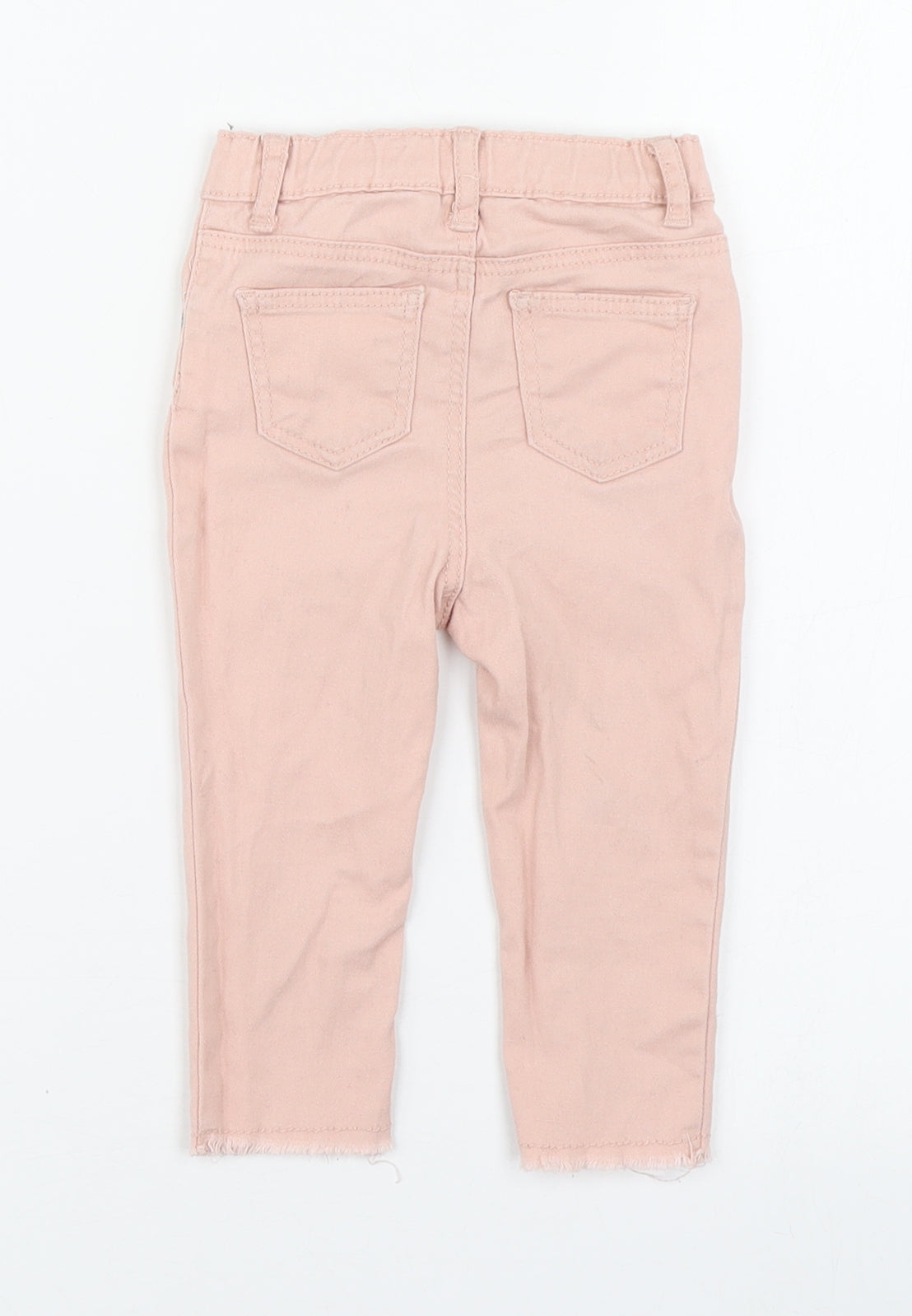 Primark Girls Pink  Cotton Jogger Jeans Size 9-12 Months  Button