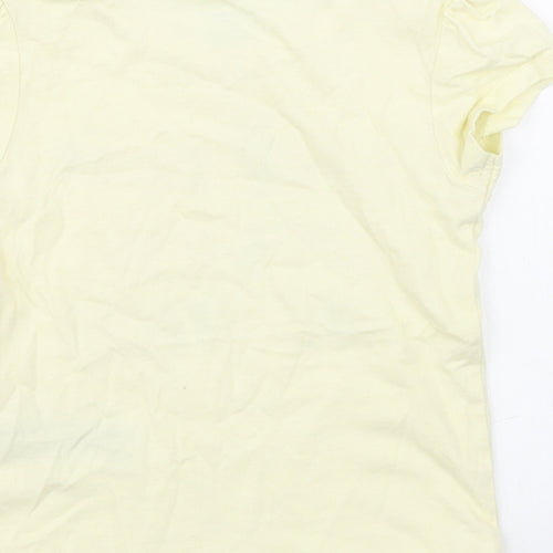 Primark Girls Yellow  100% Cotton Basic T-Shirt Size 18-24 Months Round Neck Pullover